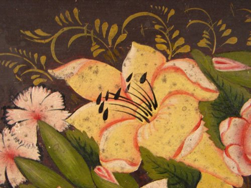 American Folk Art Painting on wood panel. Antique - 3