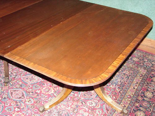 Federal Period Mahogany Banquet Table, triple ped - 2