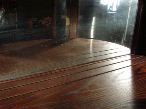Victorian Carved Oak Curved Glass China Cabinet i - 4