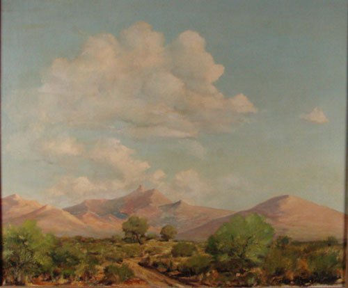 Hurlstone Fairchild Signed Oil Painting Mountains