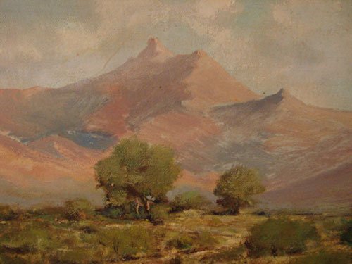Hurlstone Fairchild Signed Oil Painting Mountains - 4