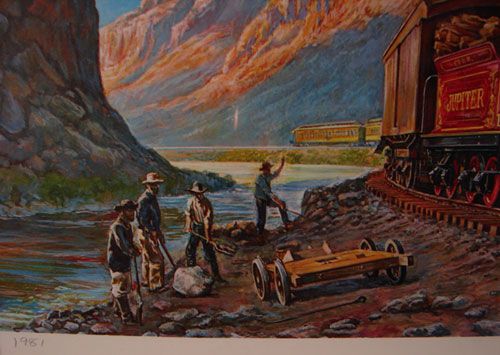 Theodore Xaras Original Pencil Signed Railroad Pr - 3