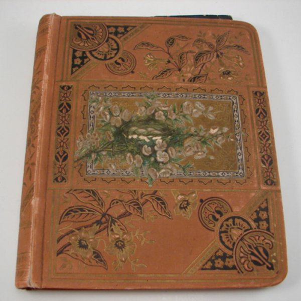 Antique Trade Card Scrap Book with approximately: Antique Trade Card Scrap Book with approximately 80 + lithographed cards. Various products and companies including Cologne, thread, sewing machine, soup, organs, medicine, etc., etc. All pasted in. 10