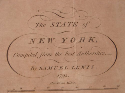 Map of the State of New York by Samuel Lewis. date - 2