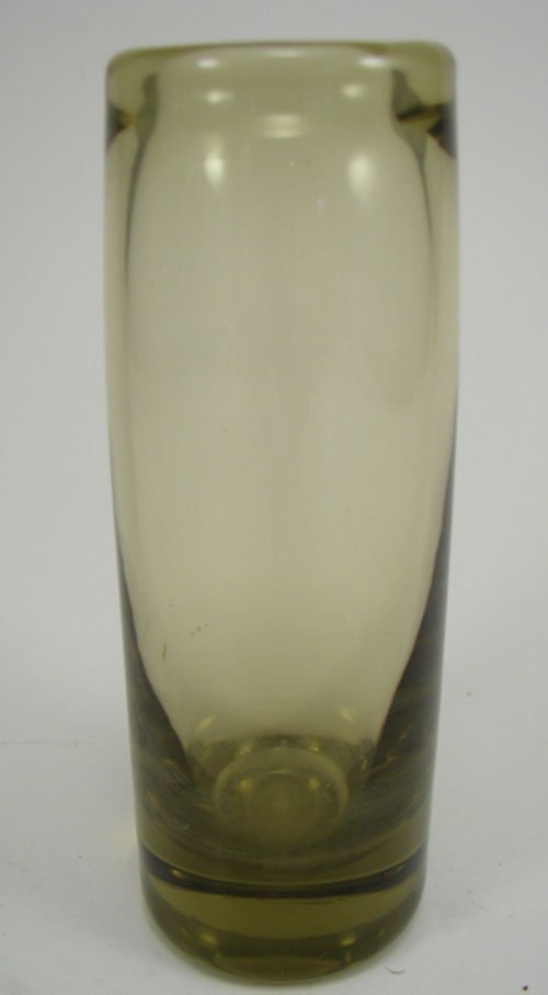 Holmegaard Signed Moderne Art Glass Vase. 4 3/4": Holmegaard Signed Moderne Art Glass Vase. 4 3/4" tall by 1 1/2" diameter.
