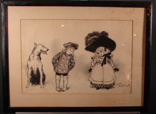R.F. Outcault Original Signed Pen & Ink on Paper. - 2