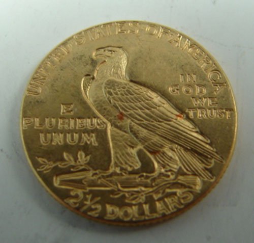 1927 $2 1/2 Indian Head gold AU - 2