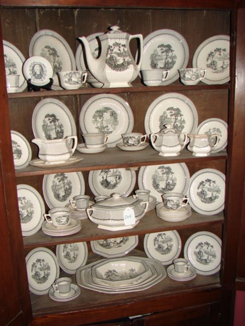 Wm Adams & Sons Black Transfer Ironstone China, M