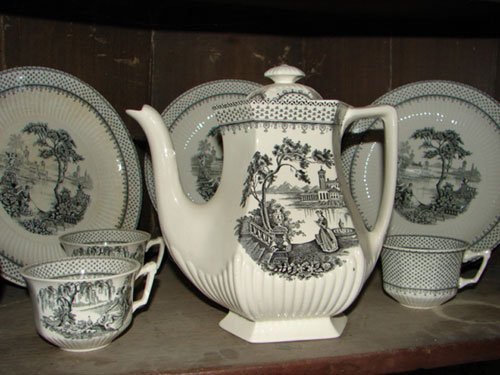 Wm Adams & Sons Black Transfer Ironstone China, M - 2