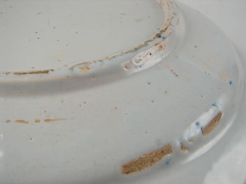 Antique Blue and White Platter Cake Plate. Chips  - 5