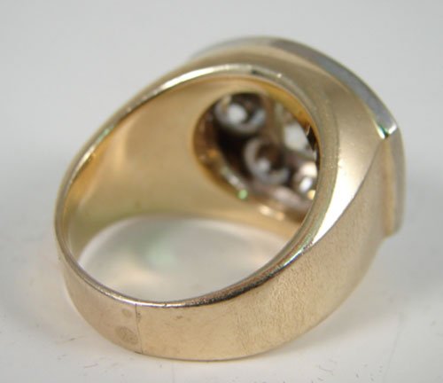 Men's Diamond & Yellow Gold Ring. Ring is mounted - 2
