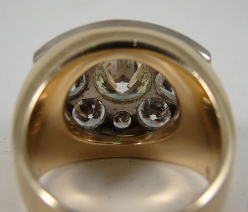 Men's Diamond & Yellow Gold Ring. Ring is mounted - 3