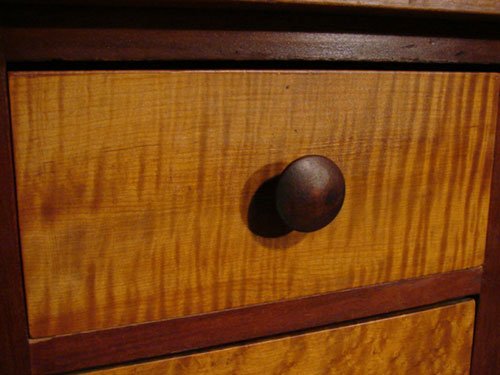 Antique American Cherry & Tiger Maple Two Drawer - 2