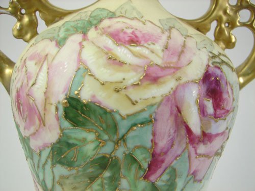 Teplitz Amphora Signed Art Nouveau Hand Painted Vas - 2