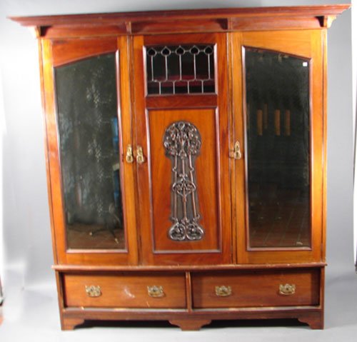 Art Nouveau Antique Mahogany Cabinet. ca. 1890. P