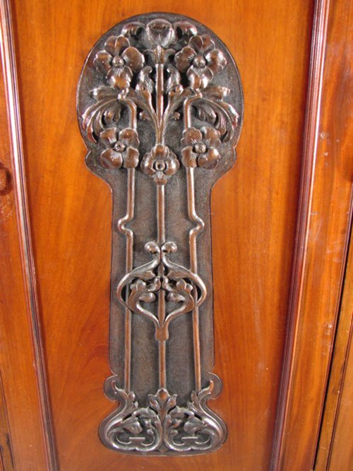 Art Nouveau Antique Mahogany Cabinet. ca. 1890. P - 2