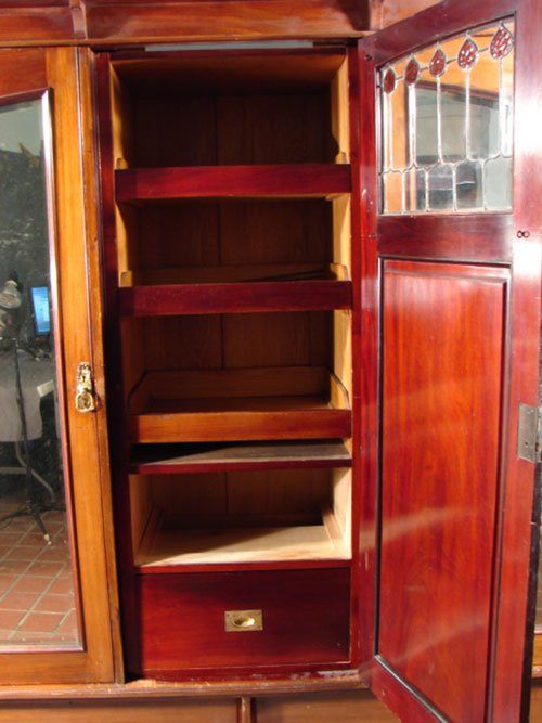 Art Nouveau Antique Mahogany Cabinet. ca. 1890. P - 6
