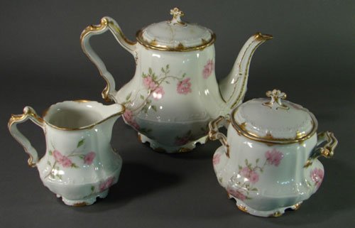 Haviland & Co Elegant Fine Porcelain 3pc Tea Serv