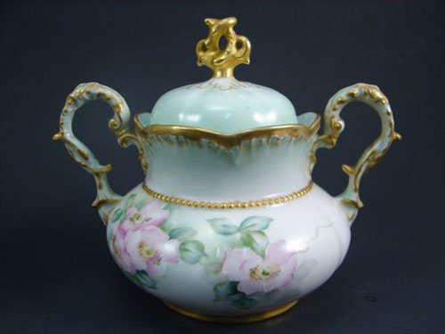 C.T. Signed Fine Porcelain Cream Pitcher and cove - 2