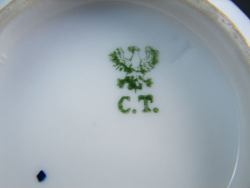 C.T. Signed Fine Porcelain Cream Pitcher and cove - 5