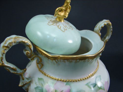 C.T. Signed Fine Porcelain Cream Pitcher and cove - 6