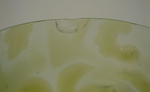 Set of 4 Opalescent Vaseline glass Tumblers. 4"h x - 3
