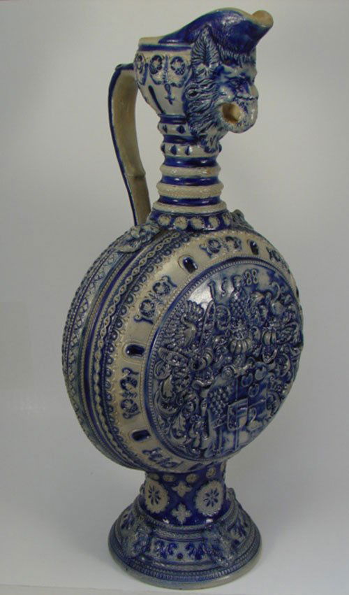 102 Antique Salt Glaze Stoneware Large Jug  Ewer with