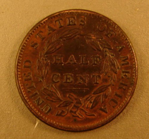 1834 Half Cent UNC - 2