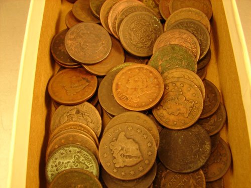102 mixed Large Cents AG/VF - 2