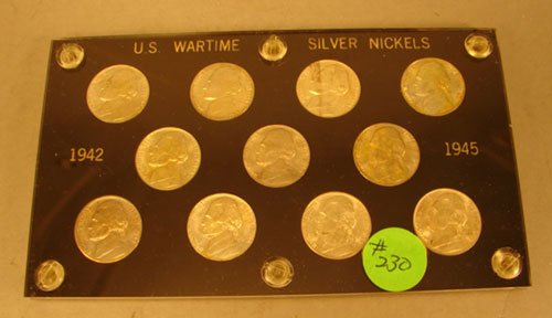 War Nickel set 1942-45 PSD choice BU