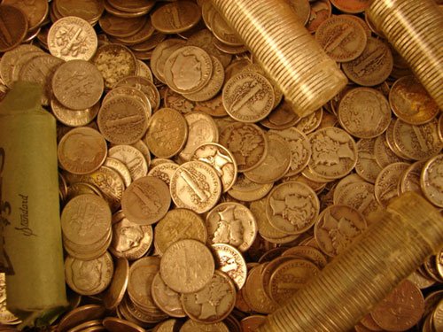 $375.80 face value 90% silver Mercury and Rooseve - 2