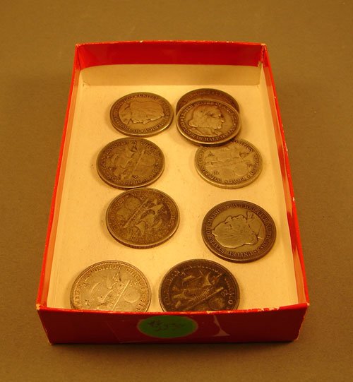 9 Columbian Commemorative Halves F/VF