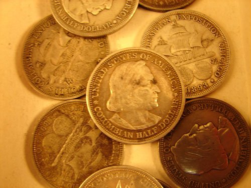 9 Columbian Commemorative Halves F/VF - 2