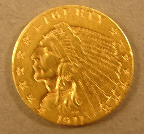 1911 $2 ½ Indian Gold Fine