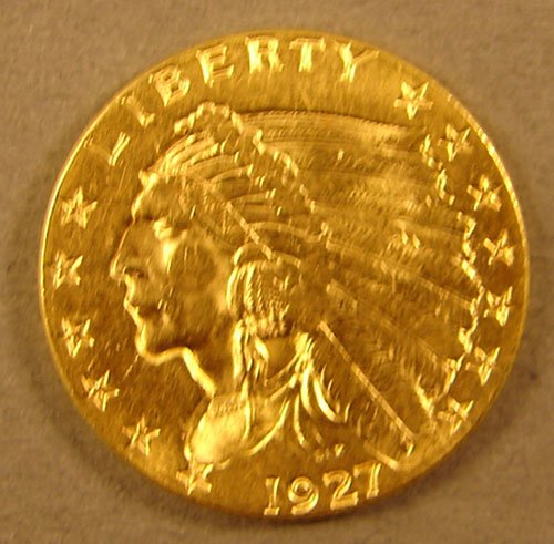 1927 $2 ½ Indian Gold CH BU