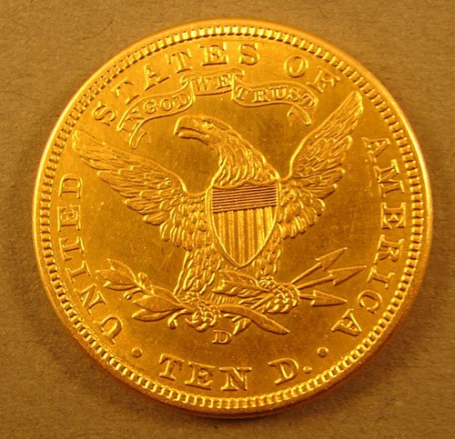 1907D $10 Liberty Gold AU - 2