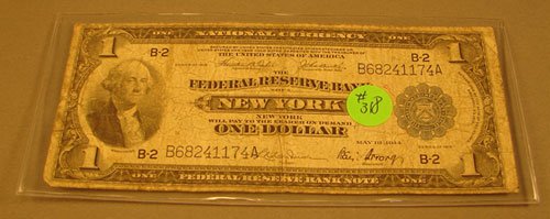 $1 Large National Currency 1914 New York good