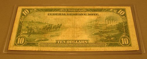 $10 Large FRN series 1914 Red Seal NY, NY VG/F - 2