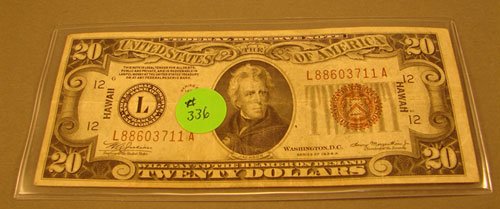 $20 FRN 1934A Hawaii San Francisco, CA fine