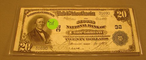 $20 Large National Currency series 1902 2nd Natio