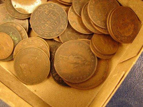Canada 1 cent lot: 5 partial book of cents + box - 2