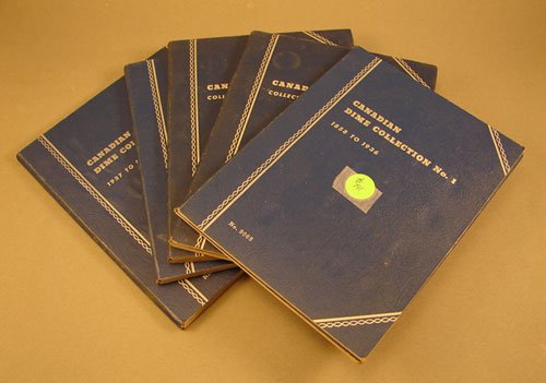 Canada 10 cent lot 5 partial books: three 1858-19