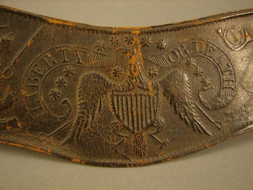 Pre Civil War embossed leather band - 2