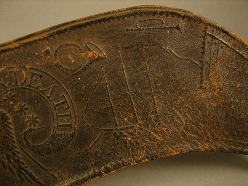 Pre Civil War embossed leather band - 4