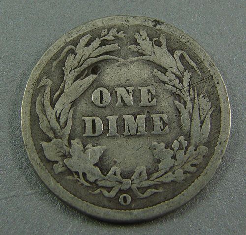1896o Barber Dime good with a couple of light scr - 3