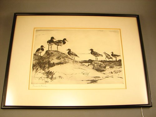 American Sporting Scene Print. Originally signed y - 2