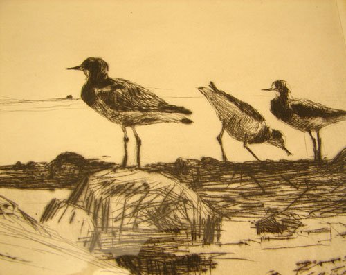 American Sporting Scene Print. Originally signed y - 4