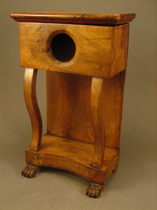Antique Miniature Empire Style Pier Table / Watch: Antique Miniature Empire Style Pier Table / Watch Hutch. The top is designed as a box with an opening in the front which may have held a pocket watch. ca.1835 measures: 10 3/4"h x 6 1/2"w x 3 1/2"d