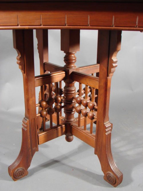 East Lake Victorian Walnut Stick and Ball Parlor T - 2