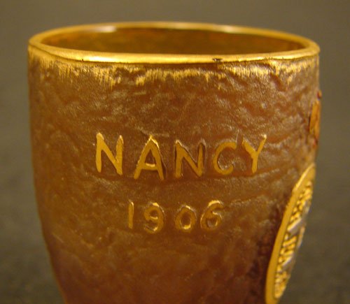 Pair Daum Nancy Liquors with cameo design featurin - 2